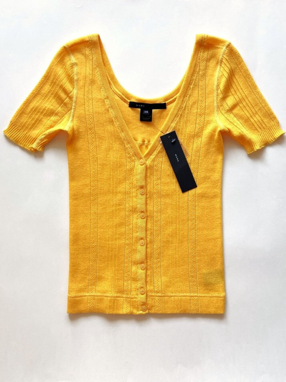 Marc Jacobs Yellow 100% Cotton Short Sleeve Top, size X-Small New with Tag